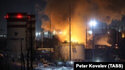 Пожежа в терміналі компанії «Новатек» у порту Усть-Луга, РФ, у січні 2024 року, ілюстративне фото