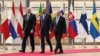 European Council President Charles Michel hosts talks between Armenian Prime Minister Nikol Pashinian and Azerbaijani President Ilham Aliyev in Brussels, May 14, 2023.