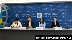 Алматыда сайлауды бақылаған Қазақстан жастар ақпараттық қызметі мен "Сандж" зерттеу орталығы өткізген баспасөз мәслихаты. Алматы, 28 наурыз, 2023 жыл. 