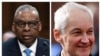 Secretarul Apărării SUA, Lloyd Austin (s) și Ministrul rus al Apărării, Andrei Belousov (d). Colaj RFE/RL.
