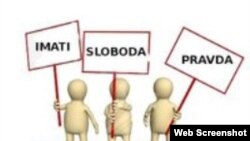 Logo neformalne grupe „Uličnim protestima protiv mafije” na Fejsbuku