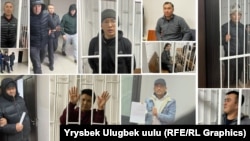 Кемпир-Абад маселеси боюнча камалгандарды "саясий туткун" катары таануу белгиленүүдө. "Азаттыктын" коллажы. 