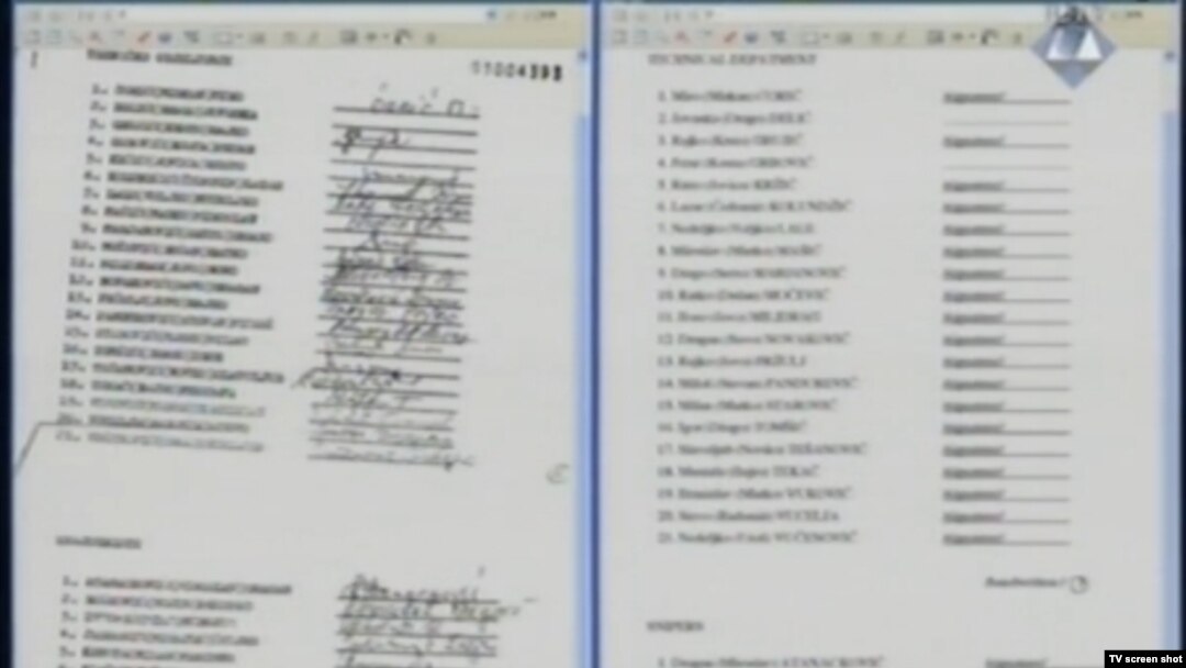 Lista snajperista VRS-a pokazana u sudnici