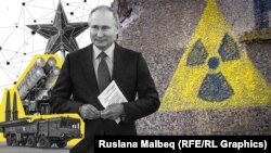 Володимир Путін, ядерна зброя Росії в Криму та радіація. Колаж