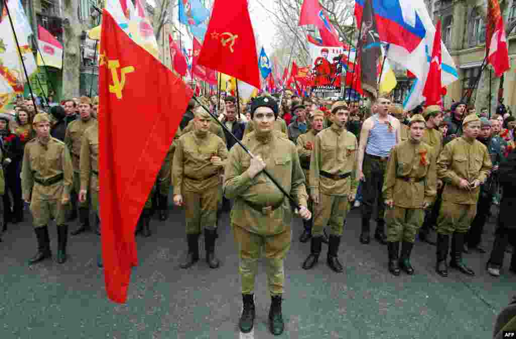 Одеса - проросійські демонстрація у день 70-річчя визволення міста від фашистських загарбників, 10 квітня 2014 року