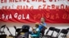 Belarus - Poland national football team's fans watch its World Cup match against Senegal, Hrodna, 19jun2018 