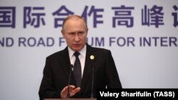 Президент Росії Володимир Путін на прес-конференції у Пекіні, 27 квітня 2019 року