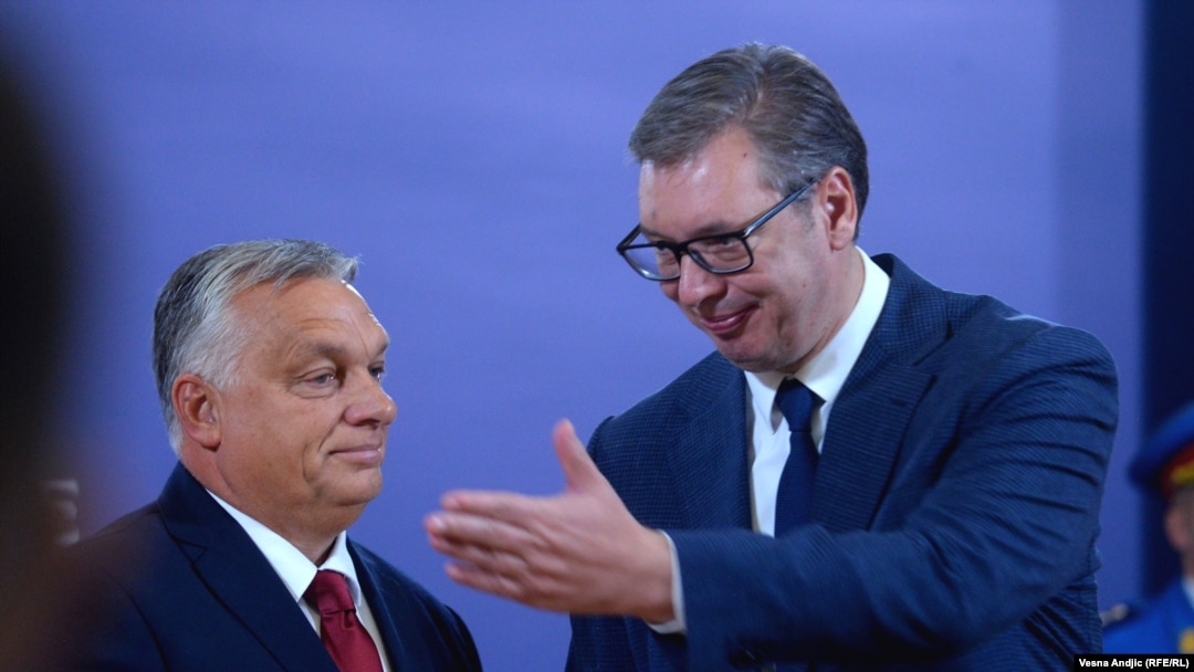 Mađarski premijer Viktor Orban sa predsednikom Srbije Aleksandrom Vučićem u Beogradu u septembtu 2022. 