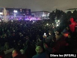 Акция в поддержку протестующих в Жанаозене против повышения цен на газ. Шымкент, 4 января 2022 года