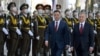 Садыр Жапаров менен Шавкат Мирзиёев Ташкентте. Өзбекстан. 2021-жылдын 11-марты.